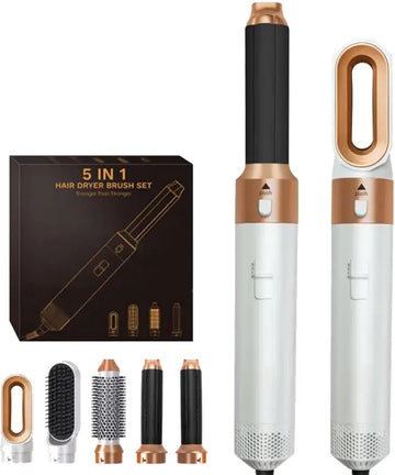 Airstyler Krultang 5 in 1 – Föhnborstel Roterend met Diffuser – Multistyler - 5 Opzetstukken – Kort & Lang haar – Haardroger
