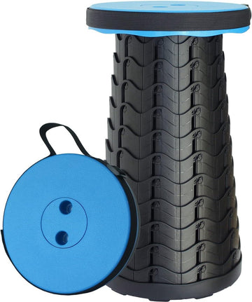 Draagbare klapkruk telescopische kruk blauw opvouwbaar - kinderkruk campingkruk viskruk - draagkracht 180 kg