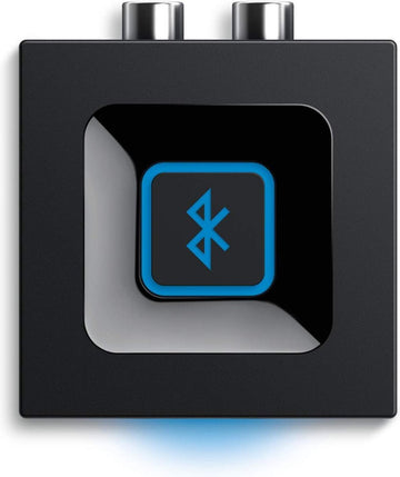 Bluetooth Audio Ontvanger Adapter voor PC Mac Smartphone Tablet AV Receiver 3.5mm Audio en RCA Output naar Speakers One-Push Pairing Knop - Zwart Blauw