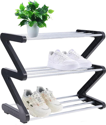 DiverseGoods Kleine schoenenrek, 3 verdiepingen, mini-organizer, stabiel, smal, opslag voor kastingang