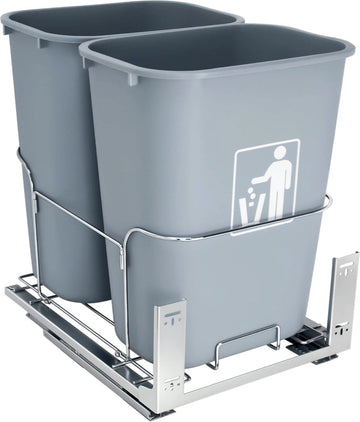 uittrekbare prullenbak voor keuken, keukenprullenbakken inbouw, keukenkast prullenbak, dubbele bak, soft close, 2 x 35 liter