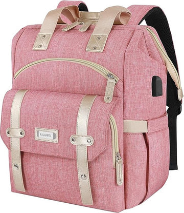 Laptoprugzak voor dames, 15,6 inch computerwerkrugzak met USB-poort en RFID-blokkerende zakken, reisrugzakken voor dames, waterdichte schooldagrugzak