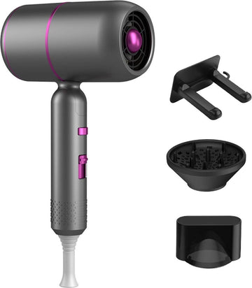 2000 W Professional Hair Dryer with Concentrators and Diffuser - Quick Drying Hair Dryer with Collapsible Design - Hot Cold Button for Home Salon Travel fohn met diffuser