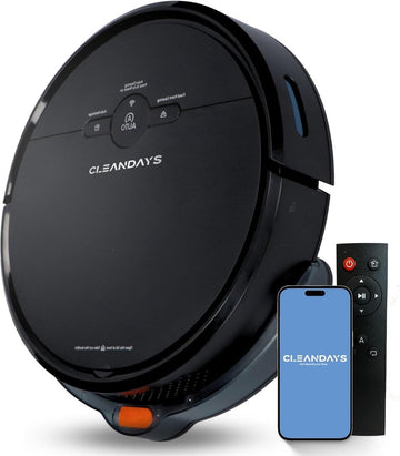 Robotstofzuiger - Dweilfunctie - Compatibel met Alexa - 2uur batterij levensduur - App besturing - 2000pa - Klimfunctie van 15º - Hepa filter - Huishouden - Zwart -