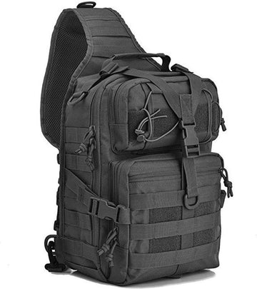 Waterdichte Militaire Tactische Sling Bag Pack - Borst Schouder Rugzak Molle Reistas DayPack - Zwart