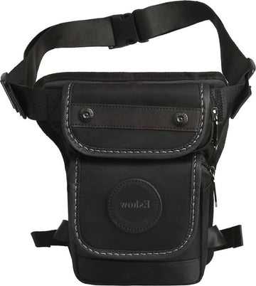 Beentas motorfiets heuptas voor dames en heren - licht - waterdicht - canvas - fietsen outdoor sport - zwart - Small Hiking Waist Bag