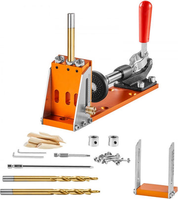 Pocket Hole Jig Kit Three Pocket Hole met Wrench & Square Drive Bits, deuvelhulp boormal voor het boren van pocketgaten en schuine gaten, boorhulp voor houtbewerking Alu.