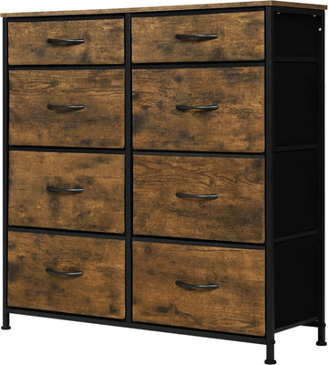 vanBoni Ladekast Vintage - Dressoir Industrieel - Ladekast Industrieel - Ladekast Woonkamer Slaapkamer - Commode - Ladenkast Met 8 Lades - 86x30x98 CM