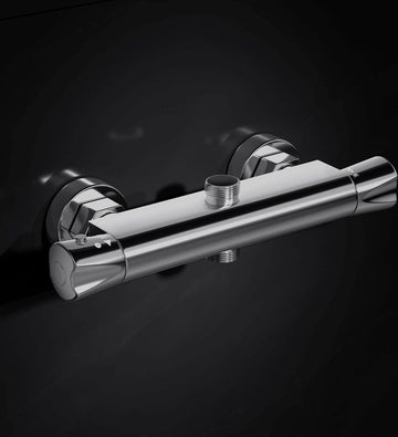 Thermostatische Douchemengkraan met Dubbele Uitgang - Chroom - Wandmontage - 264 mm - 1/2" BSP - 3/4" BSP