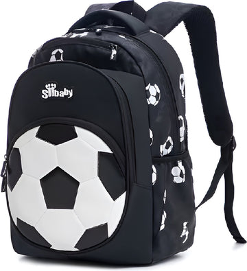 E-Shop4u - Nieuwe Oxford Voetbal Schooltas voor Jongens | Duurzaam, Comfortabel & Stijlvol - Zwart Wit