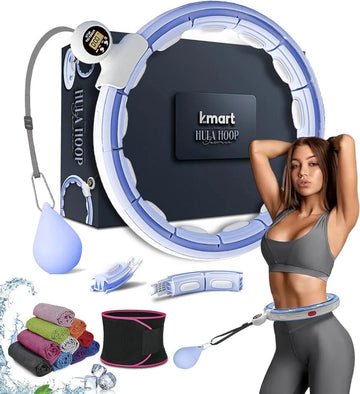Smart hoelahoep voor volwassenen, met teller, fitness hoelahoep met gewicht bal, stil en draaiend, voor training met plezier, hula hoop om af te vallen
