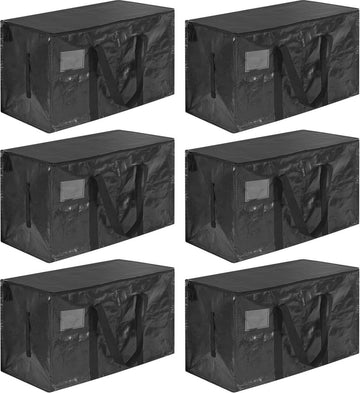 Extra Grote Heavy-duty Opbergzakken - 6 Stuks - Met Ritsen en Labelvak - Waterbestendig - Zwart vacuum storage bag jumbovacuum storage bag jumbo