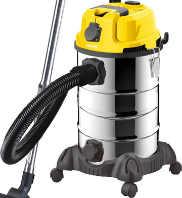 Kleyn - Industriële Stofzuiger - Krachtige Professionele Stofzuiger - Industriële Reinigingsmachine - 2300 Watt - Natzuiger - Droogzuiger - Roestvrij Staal - Blaasfunctie - Filterreinigingssysteem - Zakloos - 30 liter - Rood