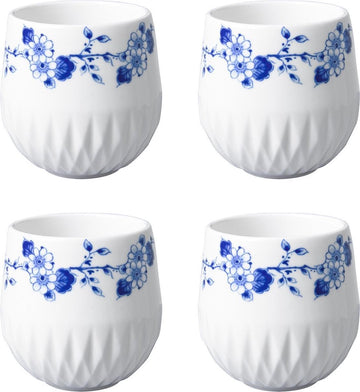 Heinen Delfts Blauw | Blauw Vouw Koffiekop - 180 ml - 4 stuks