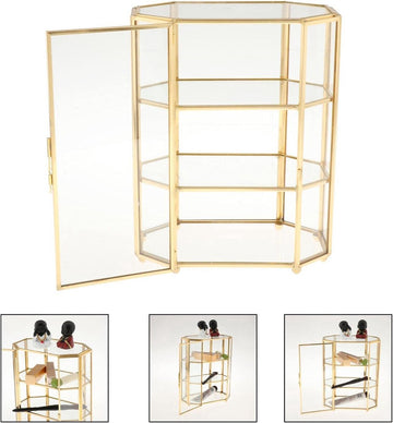 Sieradenkistje met 3 niveaus - Glazen make-uporganizer - Multifunctionele vitrine - Opbergen make-up - Tafel decoraties make up tafel