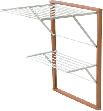 Droogrek KEVIN hout afsluitbaar - 11 m uittrekbaar - Finish Cherry Ar-It het hart van het hout - houten droogrek wanddroogrek