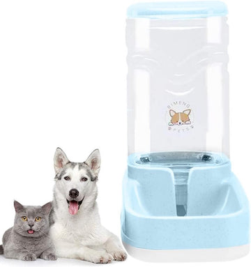 Automatische voeding en waterdispenser voor katten en honden, 3,8 l, voederautomaat en waterdispenser in set, hondenkom waterbak (3,8 l, blauw huisdierdrink)