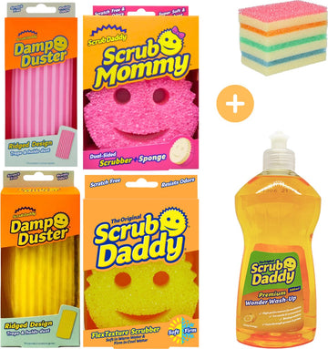 Scrub Daddy Schoonmaakset met Afwasmiddel - Schoonmaaktrio - Wonderspons