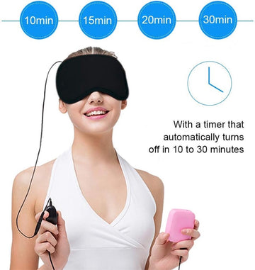 Verwarmd Oogmasker - 4 Standen - Zwart - Elektrisch Oogmasker - Oogmasker - Oogmasker Wallen - Slaapmasker - Droge Ogen