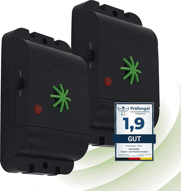 Mobiele hondenverjager en kattenverjager met ultrasoon geluid voor schuur tuin auto en garage tegen gewenningseffect