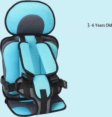 Auto Kinderstoel voor 3 jaar tot 6 Jaar – Ademend en Verstelbaar Veiligheidsstoeltje met Zitkussen en Draagbare Stoelmat – Geschikt voor Baby's en Peuters – 56x24x36 cm