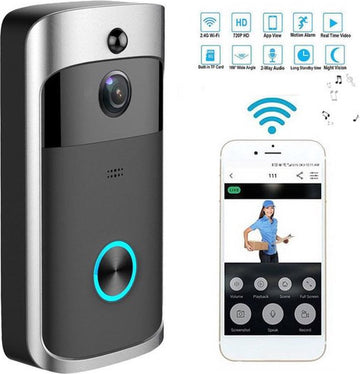 Draadloze Video Deurbel Met HD Camera En Wifi – Slimme Deur Bel 1 Ontvangers Receivers Deurbellen Beldrukker Deurbelsets Bedraad Alarm Bedrade Doorbell Draadloos Waterdichte Gong Drukbel Scherm Videofoon Bewakingscamera's Videodeurbel Webcam Smart