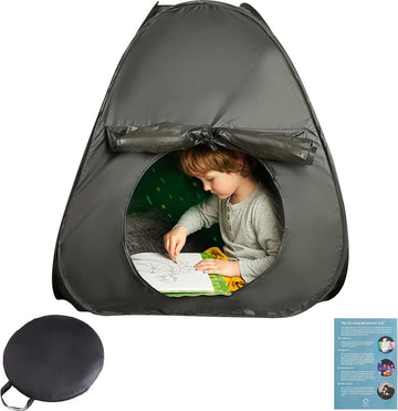 Ultiluxe® Sensorische tent voor kleine kinderen - Autisme, ADHD, SPD, angst, ADD - Gebrek aan concentratie, voor rust en ontspanning - Zwart - Voor thuis, school - Hulpmiddel - Kindertent - Tentje met opbergtas - Rustige ruimte voor kind