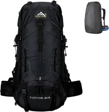 E-Shop4u® - 70L - Backpacks - Backpack - Hiking Backpack - Camping Backpack - Wandelen - Trekking - Rugzak - Zwart - Lichtgewicht - Nylon - Waterbestendig - Duurzaam - Grote - Backpack Organizer