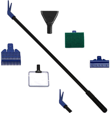 Aquarium Reinigingsset - 5 in 1 Ruitenreiniger - Aquariumaccessoire met Visnet en Algenschraper. Aquarium schoonmaken