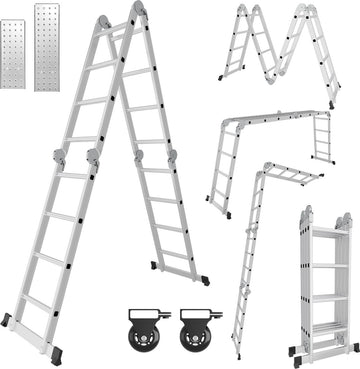 Vouwladder 4x4 Leunladder Aluminium Multifunctionele ladder Verlengladder