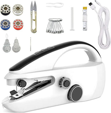 Handnaaimachine - Naaimachine - Mini naaimachines - Inclusief Naaiset - Naalden - Elektrisch - Schoenen - Tas - Wit