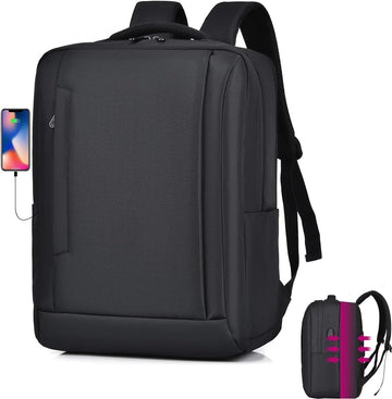 risetas Ryanair Cabine , maximale grootte, uitbreidbaar, rugzak, reizen, cabine, vliegtuig, waterdicht, Oxford, laptoptas 15,6 inch, met USB-oplaadpoort, 40 x 30 x 20 cm Wizzair Oxford, Cabine