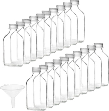 Mini 100ml Glazen Flask Likeur Flessen - 20 Pak, Zilveren Doppen & Trechter - Lege Miniatuur Flessen Voor Huwelijk & Feesten - Alcohol Schnaps Whisky Shots & Drankjes