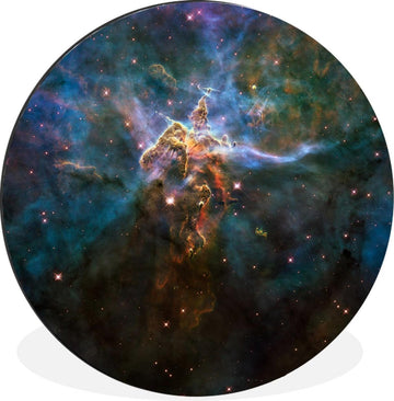 WallCircle - Wandcirkel - Muurcirkel - Galaxy - Sterren - Kleuren - Aluminium - Dibond - ⌀ 60 cm - Binnen en Buiten