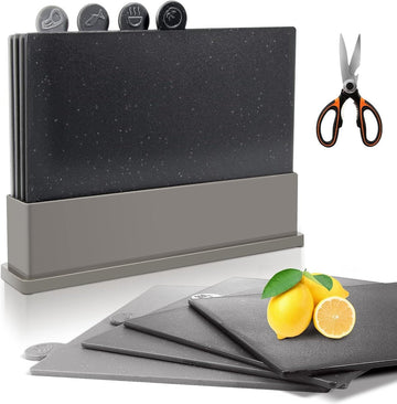 Snijplankenset Met Houder - Keukengerei - Modern Design - Snijplank - Snijplankenset - Snijplanken Set - Snijplanken - Must Have Voor In De Keuken!