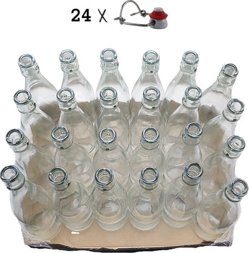 RANO - 24x beugelfles 500ml - Luchtdicht - fles met beugelsluiting / beugelflessen / weckfles / inmaakfles / sapfles / glazen flesjes met dop