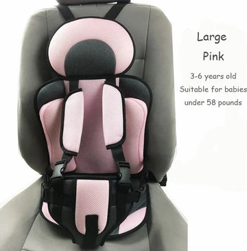 Auto Kinderstoel voor 3 jaar tot 6 Jaar – Ademend en Verstelbaar Veiligheidsstoeltje met Zitkussen en Draagbare Stoelmat – Geschikt voor Baby's en Peuters – 56x24x36 cm