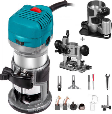 Router 710 W Compacte bovenfrees met vaste basis Plunge Base Offset Base