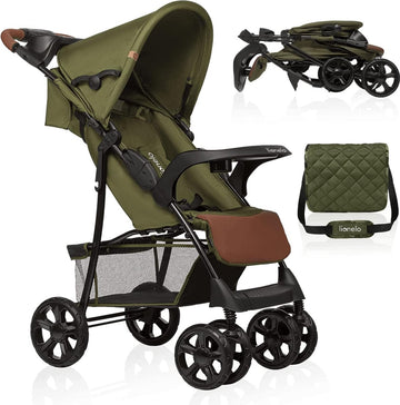 Lichtgewicht Buggy tot 15 kg, Kinderwagen van ca. 6 maanden tot ca. 3 jaar, Wandelwagen met 5-punts Veiligheidsgordels, Rugleuningverstelling tot Ligpositite, Snel Opvouwsysteem
