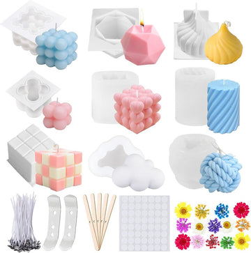 Kaarsenvorm Bubble kaarsenset, 3D DIY siliconen vorm kaarsen, gietvormen en kaarslont set, kaarsvormen om te gieten als woondecoratie, knutselwerk