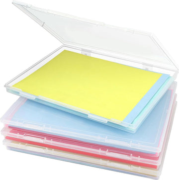A4 Maat Draagbare Documenten Doos voor Winter Shore - Doorzichtige Containers voor Organiseren van Documenten Brieven Scrapbooken Tijdschriften - Project Organizer Kantoor Opslag Oplossingen transparent box