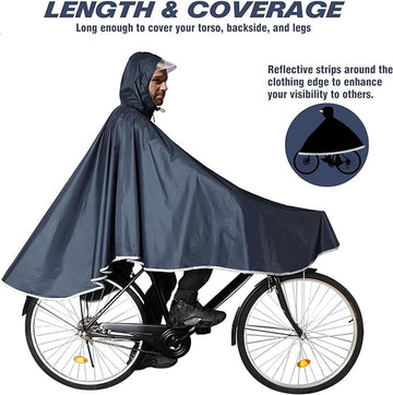 Waterdichte Fietsponcho Fiets Regenjas Jas Capes Lichtgewicht Compact Herbruikbaar voor Jongens Mannen Vrouwen Volwassenen