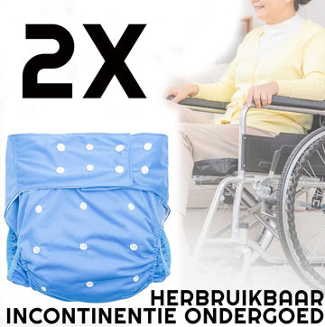 2 Stuks Herbruikbare Incontinentie Luiers - Ondergoed herbruikbaar voor ouderen - Uitwasbaar - Top Kwaliteit - In maat verstelbaar - Wasbaar