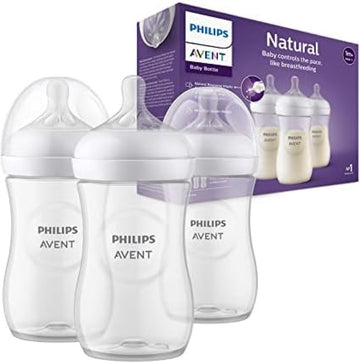 Philips Avent Natural Response-babyfles - 3 babymelkflessen van 260 ml voor pasgeboren en oudere baby's, BPA-vrij, voor 1 maand en ouder (model SCY903/03)
