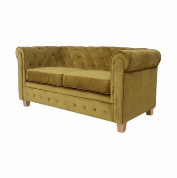 Chesterfield Bank Malibu velours - Mosterd geel