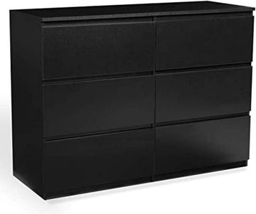 Commode met 6 laden TOMI 110 cm hout zwart