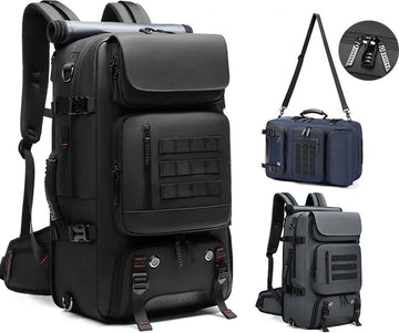 Waterdichte Reistas voor Mannen 17 Inch - Business Laptop Rugzak met Gescheiden Schoenentas, USB Oplaadpoort, 50L Outdoor Rugzak voor Wandelen, Zakenreizen en Trektochten, Grote Rugzak met Laptopvak en Waterdichte Bescherming