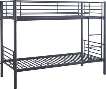 Stapelbed Becky Donkergrijs - Metaal - 90x200cm - Hoogte 162 cm
