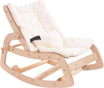 Wipstoel & Schommelstoel ineen! - Off-White - 3 Standen Verstelbaar - Bouncer - Inclusief Riempje - Babyschommel - Wipstoel voor Baby / Peuter / Kleuter - Wasbare Hoes