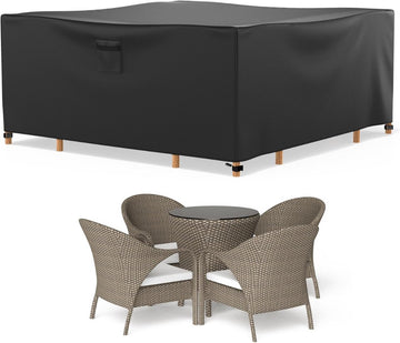 Afdekking voor Tuinmeubelen - 220x220x90 cm - Waterdicht - 600D Oxford Weefsel - Afdekhoes - UV Bestendig - Loungeset - Beschermhoes - Afdekzeil - Tuinset - Tuinmeubel - Zwart